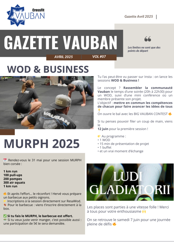 Gazette newsletter vauban 7